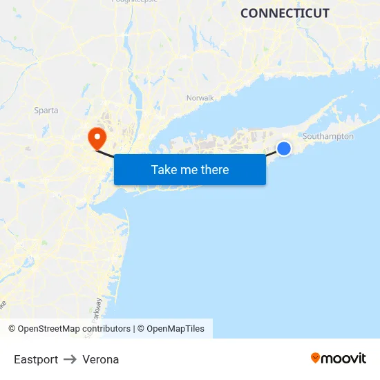 Eastport to Verona map
