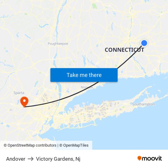 Andover to Victory Gardens, Nj map