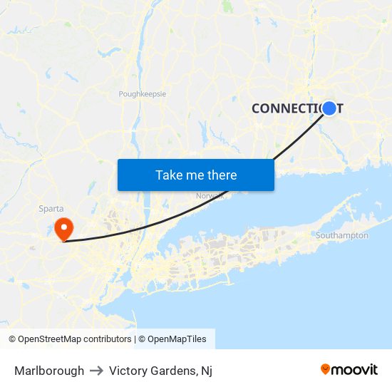 Marlborough to Victory Gardens, Nj map