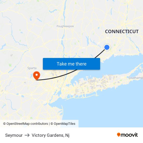 Seymour to Victory Gardens, Nj map
