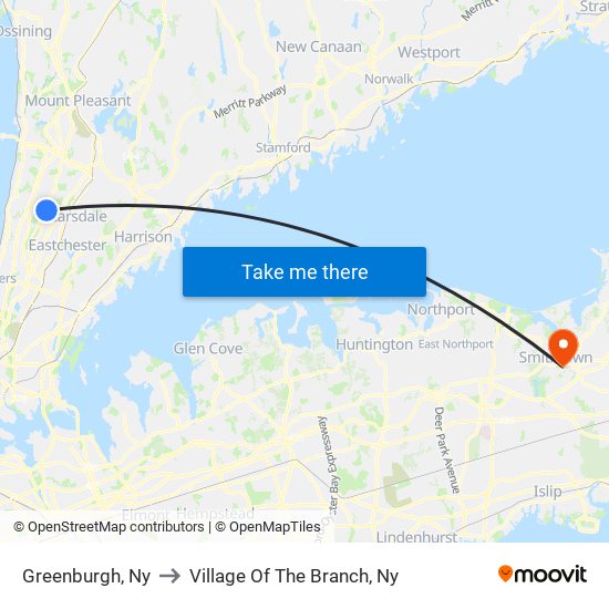 Greenburgh, Ny to Village Of The Branch, Ny map
