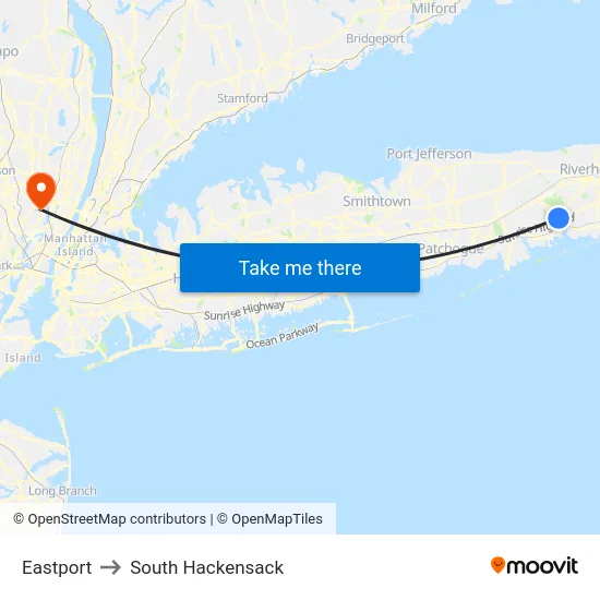 Eastport to South Hackensack map