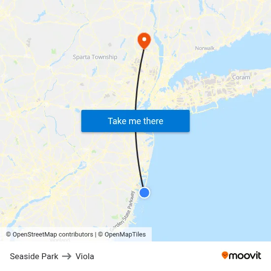 Seaside Park to Viola map