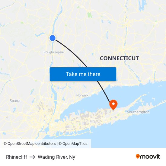 Rhinecliff to Wading River, Ny map