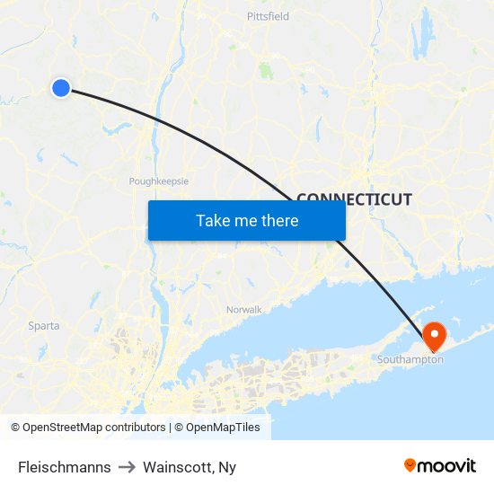 Fleischmanns to Wainscott, Ny map