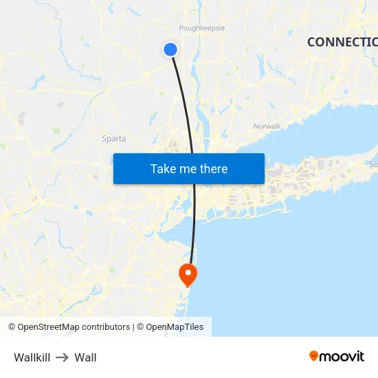 Wallkill to Wall map