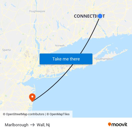 Marlborough to Wall, Nj map