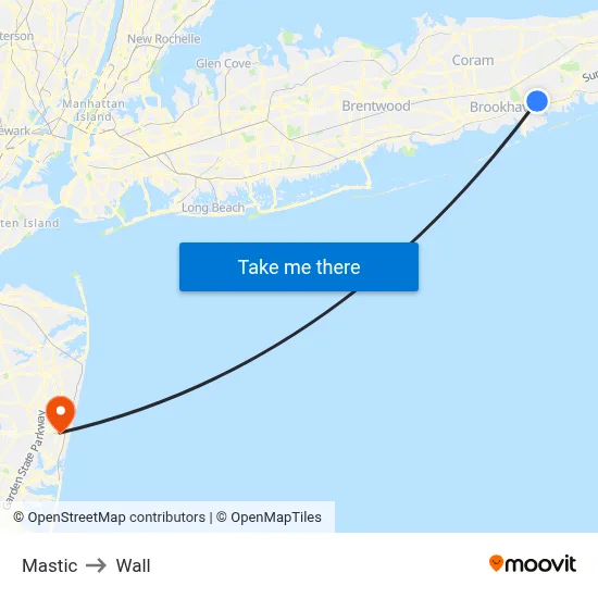 Mastic to Wall map