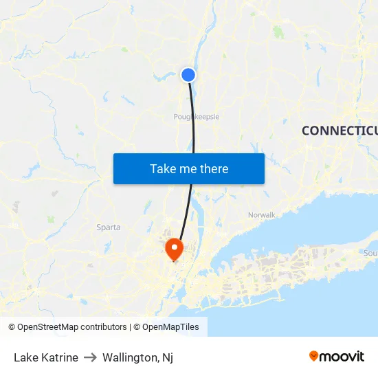Lake Katrine to Wallington, Nj map