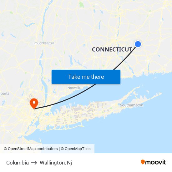 Columbia to Wallington, Nj map