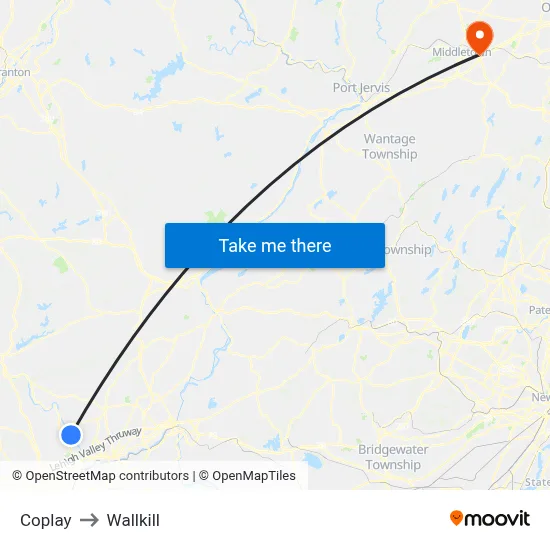 Coplay to Wallkill map