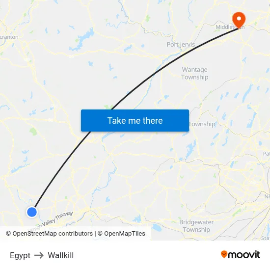 Egypt to Wallkill map
