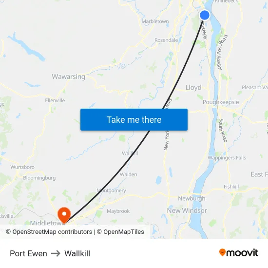 Port Ewen to Wallkill map