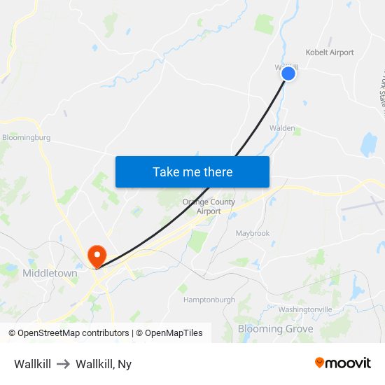 Wallkill to Wallkill, Ny map