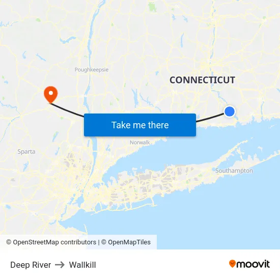 Deep River to Wallkill map