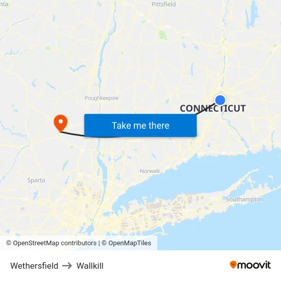 Wethersfield to Wallkill map