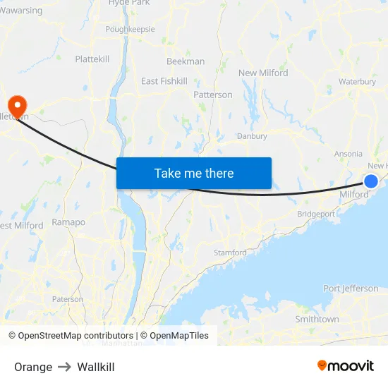 Orange to Wallkill map