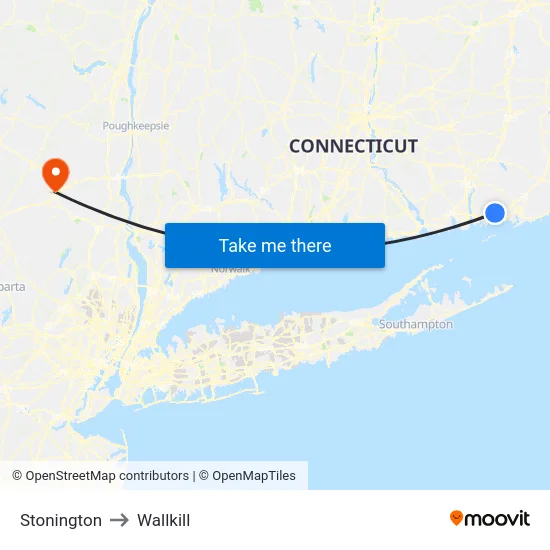 Stonington to Wallkill map