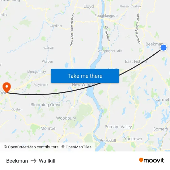 Beekman to Wallkill map
