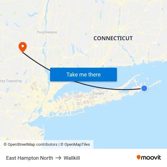 East Hampton North to Wallkill map