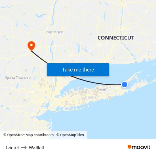 Laurel to Wallkill map