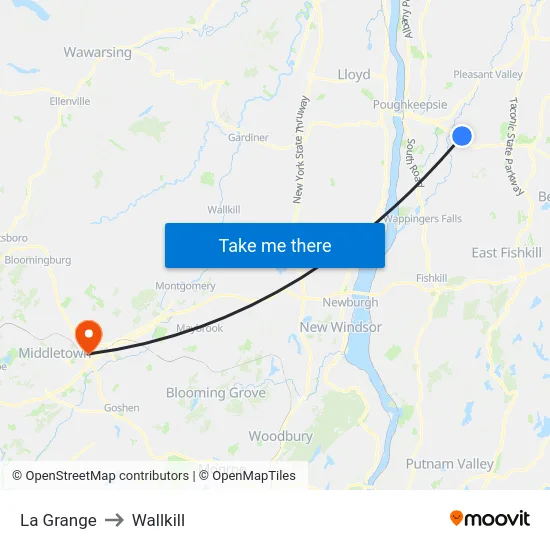 La Grange to Wallkill map