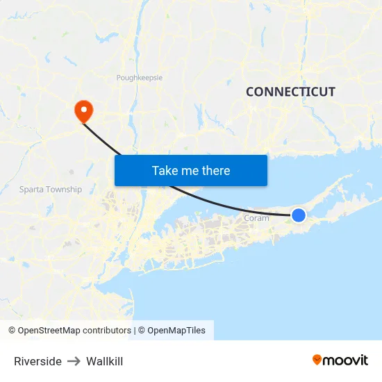 Riverside to Wallkill map