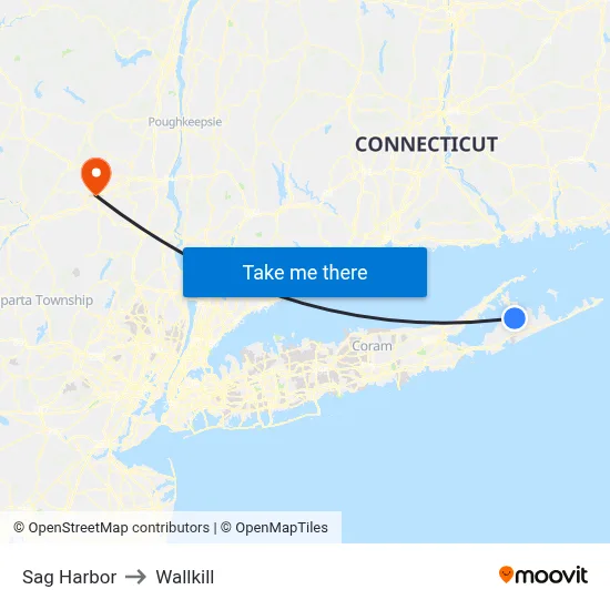 Sag Harbor to Wallkill map