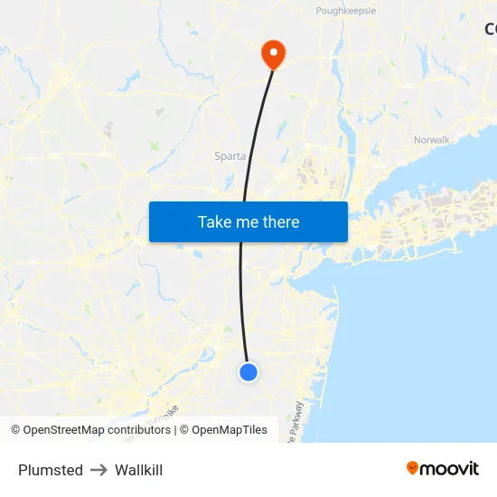 Plumsted to Wallkill map