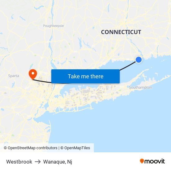 Westbrook to Wanaque, Nj map