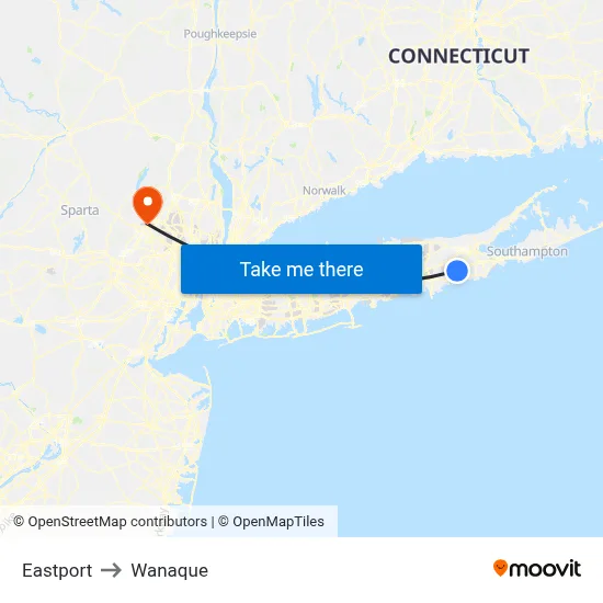 Eastport to Wanaque map