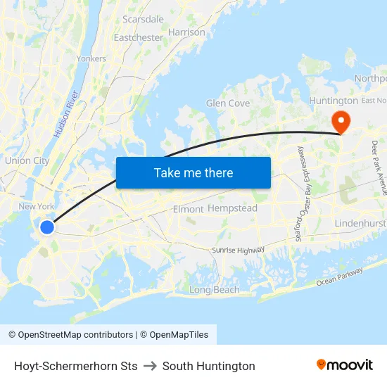 Hoyt-Schermerhorn Sts to South Huntington map