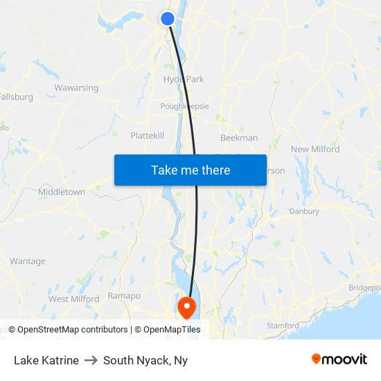 Lake Katrine to South Nyack, Ny map