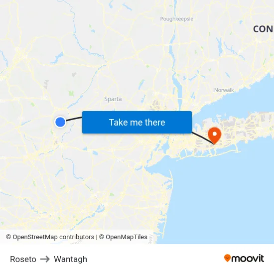 Roseto to Wantagh map