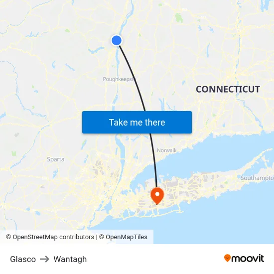 Glasco to Wantagh map