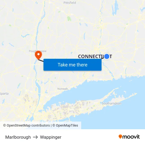 Marlborough to Wappinger map