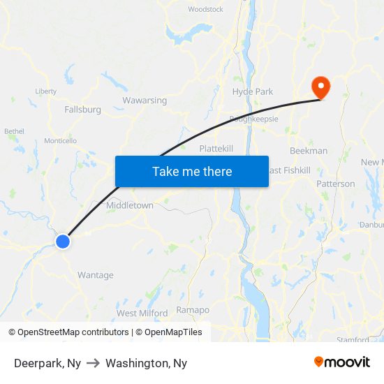 Deerpark, Ny to Washington, Ny map