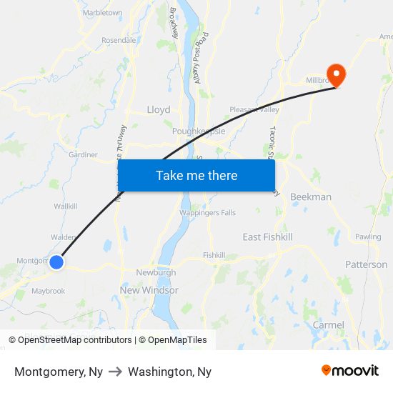 Montgomery, Ny to Washington, Ny map