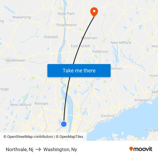 Northvale, Nj to Washington, Ny map