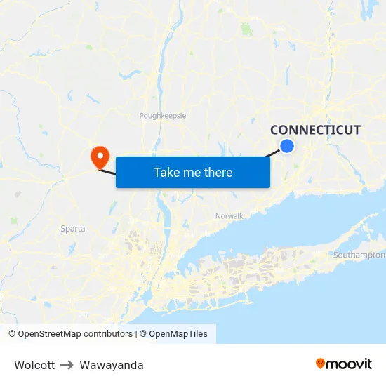 Wolcott to Wawayanda map