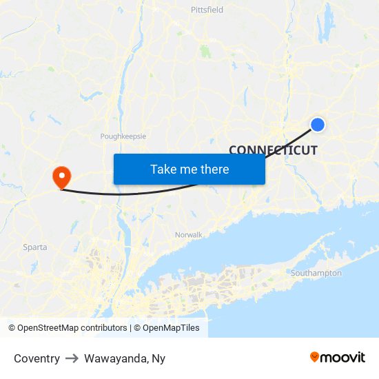 Coventry to Wawayanda, Ny map