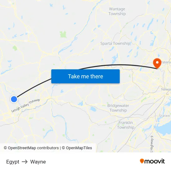 Egypt to Wayne map