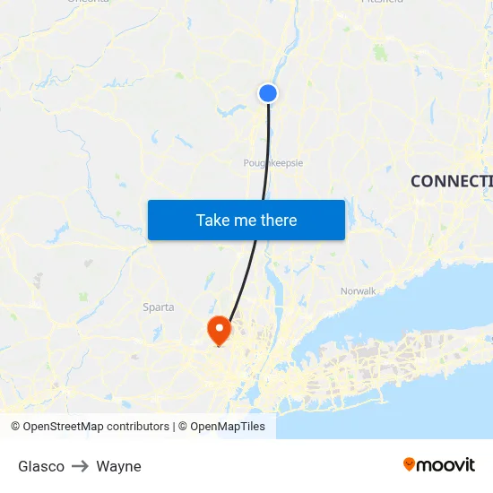 Glasco to Wayne map