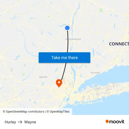Hurley to Wayne map