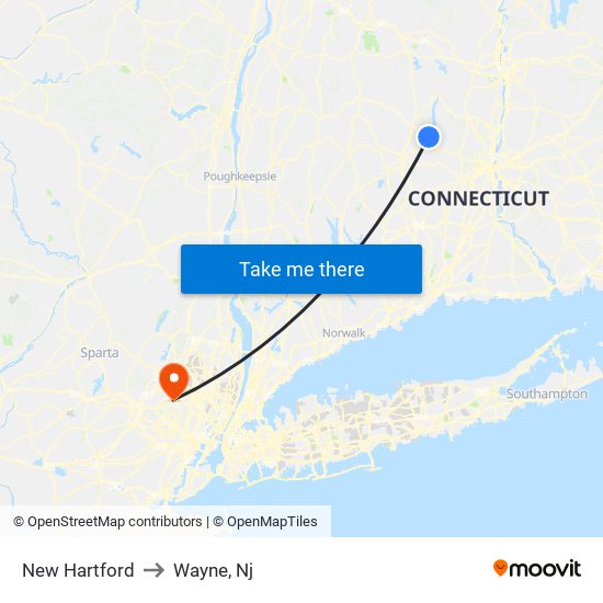 New Hartford to Wayne, Nj map