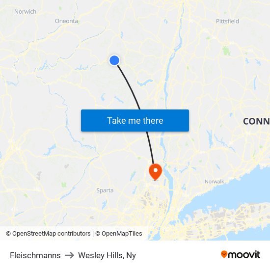 Fleischmanns to Wesley Hills, Ny map