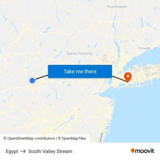 Egypt to South Valley Stream map