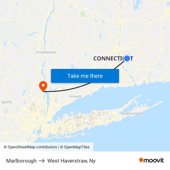 Marlborough to West Haverstraw, Ny map