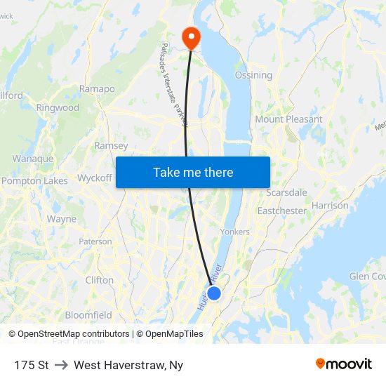 175 St to West Haverstraw, Ny map