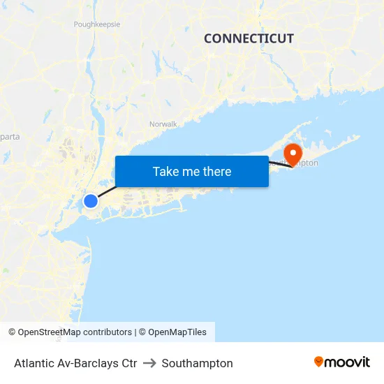 Atlantic Av-Barclays Ctr to Southampton map